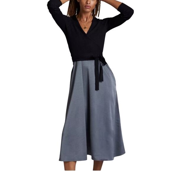 NWT Anthro Daily Practice Dress Sweater Set In Carbon, L - Picture 1 of 10